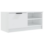 vidaXL Comodă TV, alb extralucios, 80x35x36,5 cm, lemn prelucrat