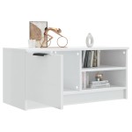 vidaXL Comodă TV, alb extralucios, 80x35x36,5 cm, lemn prelucrat