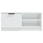 vidaXL Comodă TV, alb extralucios, 80x35x36,5 cm, lemn prelucrat