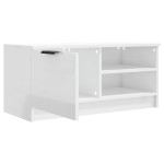 vidaXL Comodă TV, alb extralucios, 80x35x36,5 cm, lemn prelucrat