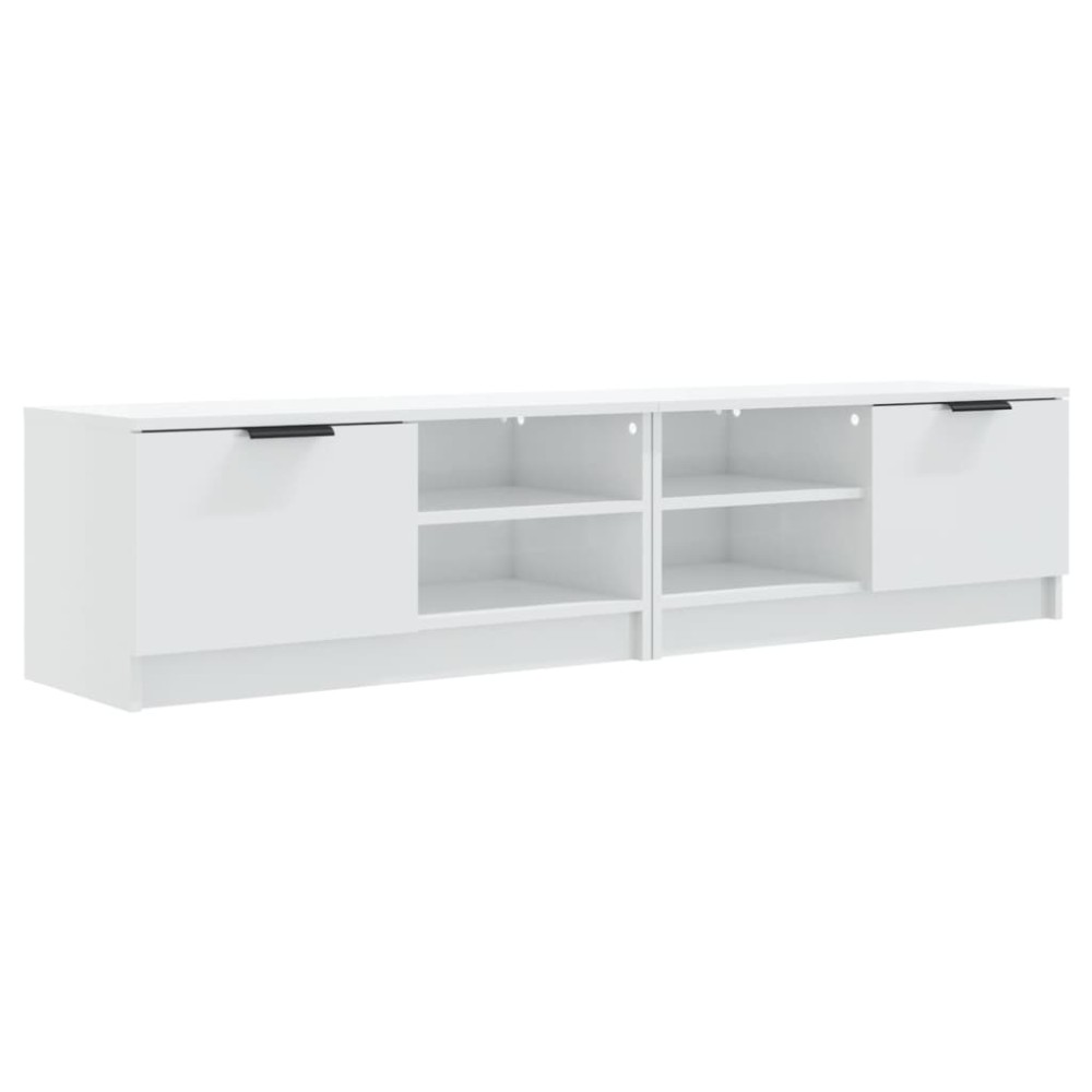 vidaXL Comodă TV,2 buc., alb extralucios,80x35x36,5 cm, lemn prelucrat