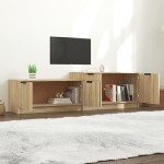 vidaXL Comodă TV, stejar sonoma, 158,5x36x45 cm, lemn prelucrat
