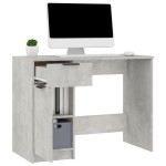 vidaXL Birou, gri beton, 100x50x75 cm, lemn prelucrat