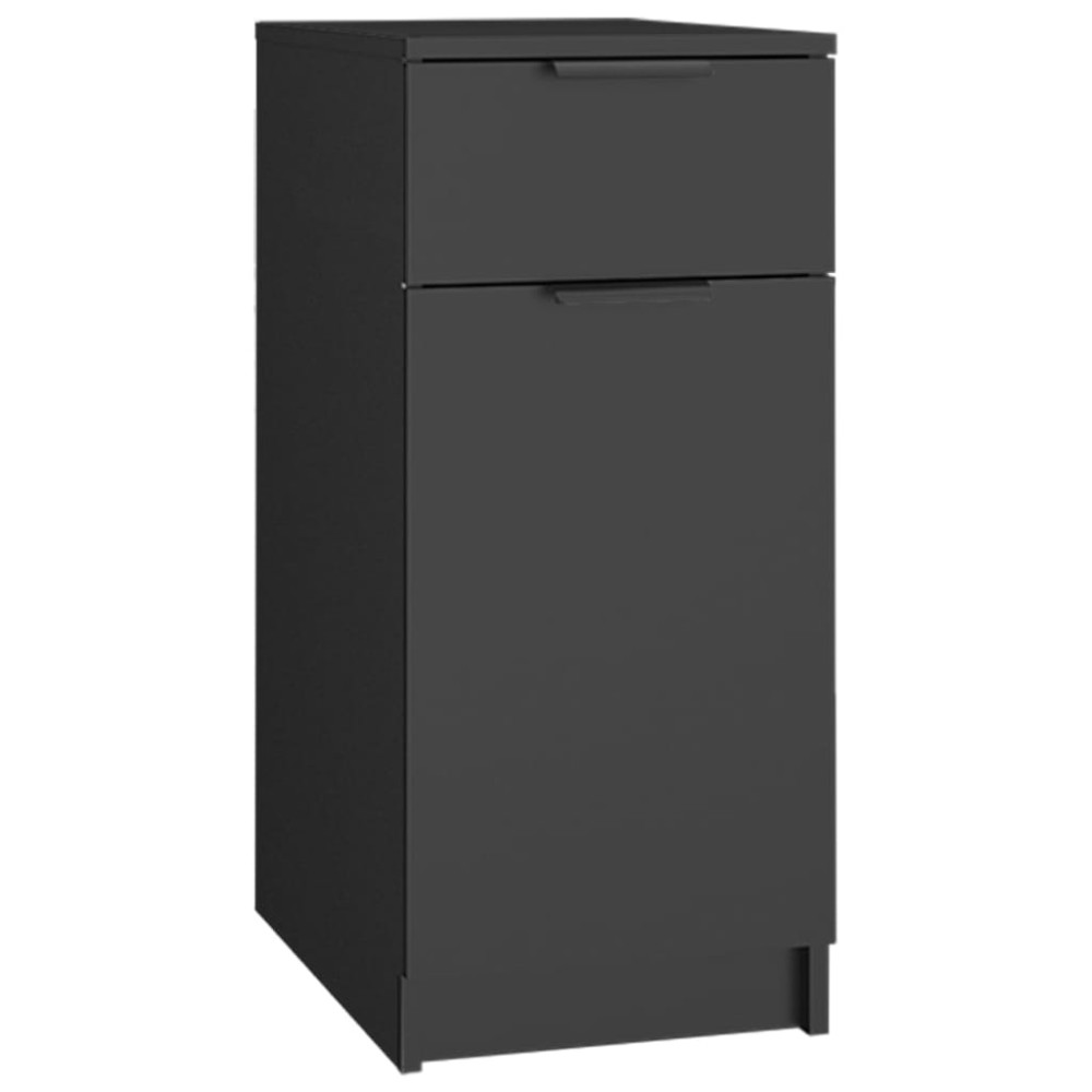 vidaXL Dulap de birou, negru, 33,5x50x75 cm, lemn prelucrat