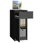 vidaXL Dulap de birou, negru, 33,5x50x75 cm, lemn prelucrat