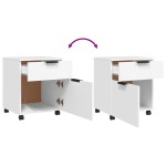 vidaXL Fișet mobil cu roți, alb, 45x38x54 cm, lemn prelucrat vidaXL Fișet mobil cu roți, alb, 45x38x54 cm, lemn prelucrat