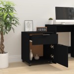 vidaXL Dulap dosare cu roți, negru, 45x38x54 cm, lemn prelucrat vidaXL Dulap dosare cu roți, negru, 45x38x54 cm, lemn prelucrat