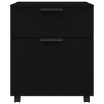 vidaXL Dulap dosare cu roți, negru, 45x38x54 cm, lemn prelucrat vidaXL Dulap dosare cu roți, negru, 45x38x54 cm, lemn prelucrat