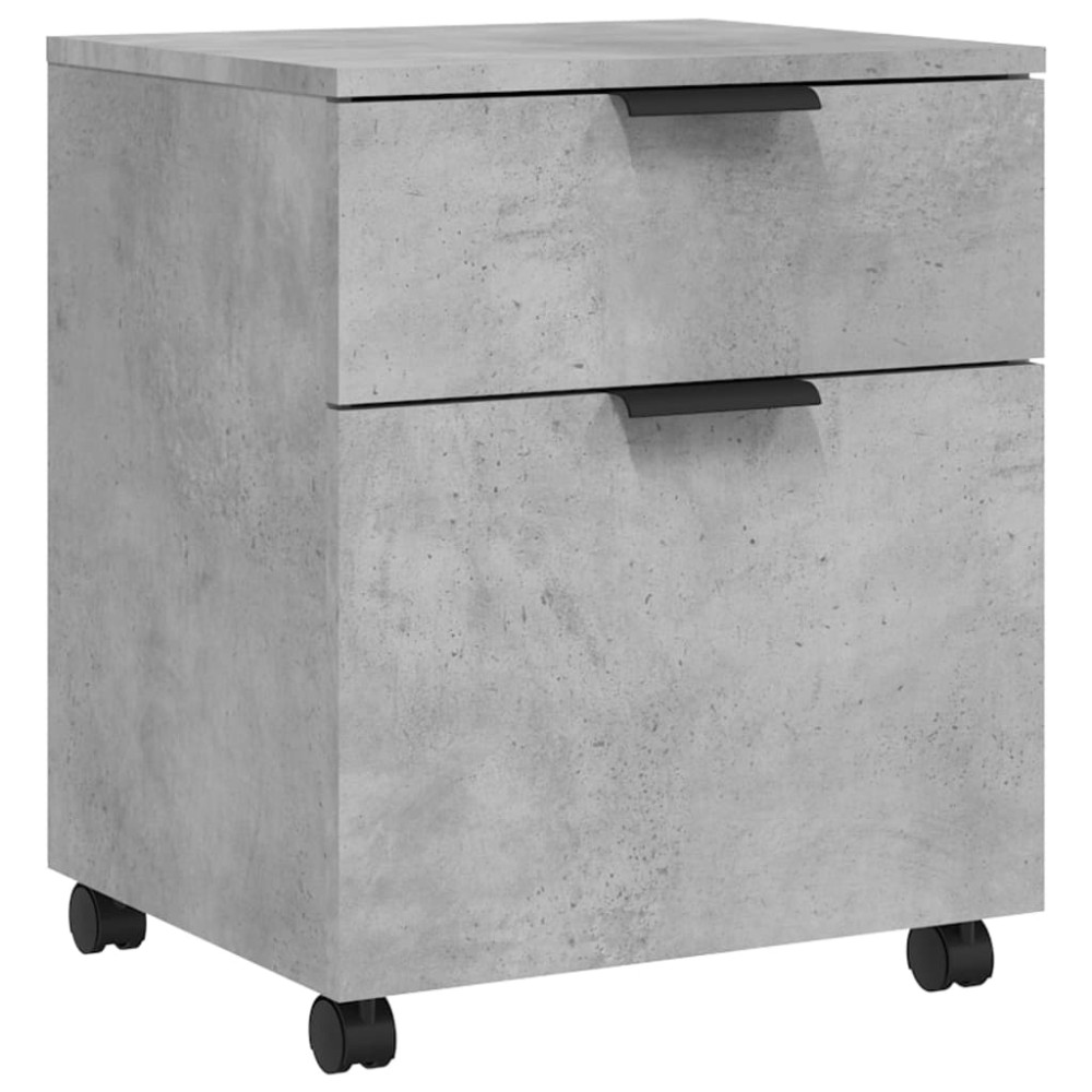 vidaXL Fișet mobil cu roți, gri beton, 45x38x54 cm, lemn prelucrat