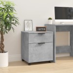 vidaXL Fișet mobil cu roți, gri beton, 45x38x54 cm, lemn prelucrat vidaXL Fișet mobil cu roți, gri beton, 45x38x54 cm, lemn prelucrat