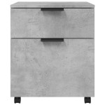 vidaXL Fișet mobil cu roți, gri beton, 45x38x54 cm, lemn prelucrat vidaXL Fișet mobil cu roți, gri beton, 45x38x54 cm, lemn prelucrat