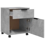 vidaXL Fișet mobil cu roți, gri beton, 45x38x54 cm, lemn prelucrat vidaXL Fișet mobil cu roți, gri beton, 45x38x54 cm, lemn prelucrat