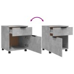 vidaXL Fișet mobil cu roți, gri beton, 45x38x54 cm, lemn prelucrat vidaXL Fișet mobil cu roți, gri beton, 45x38x54 cm, lemn prelucrat