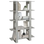 vidaXL Bibliotecă/Separator cameră, gri beton, 100x30x160 cm