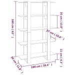 vidaXL Bibliotecă/Separator cameră, gri beton, 100x30x160 cm