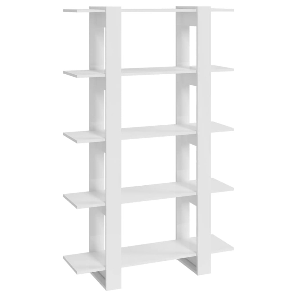 vidaXL Bibliotecă/Separator cameră, alb extralucios, 100x30x160 cm