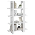 vidaXL Bibliotecă/Separator cameră, alb extralucios, 100x30x160 cm vidaXL Bibliotecă/Separator cameră, alb extralucios, 100x30x160 cm