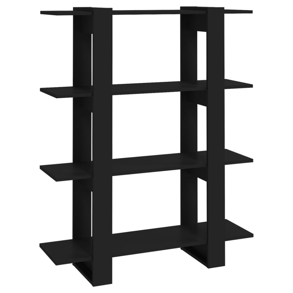 vidaXL Bibliotecă/Separator cameră, negru, 100x30x123,5 cm