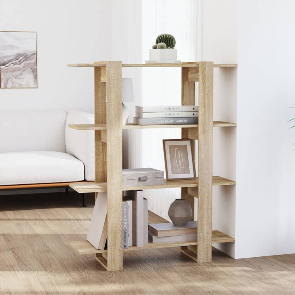 vidaXL Bibliotecă/Separator cameră, stejar sonoma, 100x30x123,5 cm