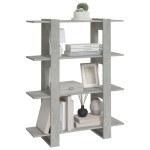 vidaXL Bibliotecă/Separator cameră, gri beton, 100x30x123,5 cm