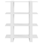 vidaXL Bibliotecă/Separator cameră, alb extralucios, 100x30x123,5 cm