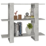 vidaXL Bibliotecă/Separator cameră, gri beton, 100x30x87 cm