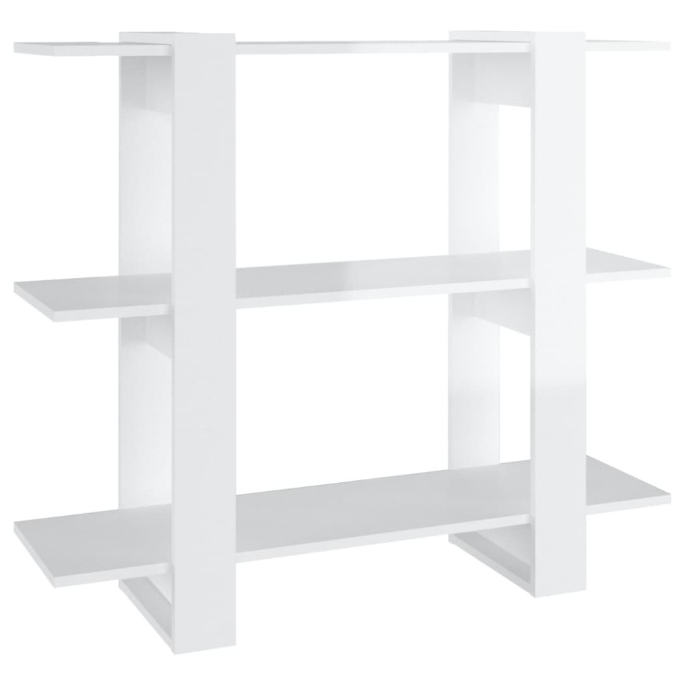 vidaXL Bibliotecă/Separator cameră, alb extralucios, 100x30x87 cm