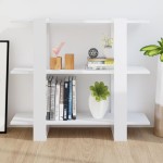 vidaXL Bibliotecă/Separator cameră, alb extralucios, 100x30x87 cm
