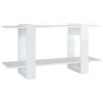 vidaXL Bibliotecă, alb extralucios, 100x30x51 cm, lemn compozit vidaXL Bibliotecă, alb extralucios, 100x30x51 cm, lemn compozit