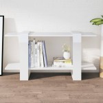 vidaXL Bibliotecă, alb extralucios, 100x30x51 cm, lemn compozit vidaXL Bibliotecă, alb extralucios, 100x30x51 cm, lemn compozit