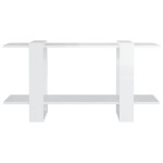 vidaXL Bibliotecă, alb extralucios, 100x30x51 cm, lemn compozit vidaXL Bibliotecă, alb extralucios, 100x30x51 cm, lemn compozit
