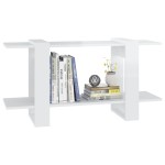 vidaXL Bibliotecă, alb extralucios, 100x30x51 cm, lemn compozit vidaXL Bibliotecă, alb extralucios, 100x30x51 cm, lemn compozit