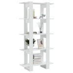 vidaXL Bibliotecă/Separator cameră, alb, 80x30x160 cm, PAL