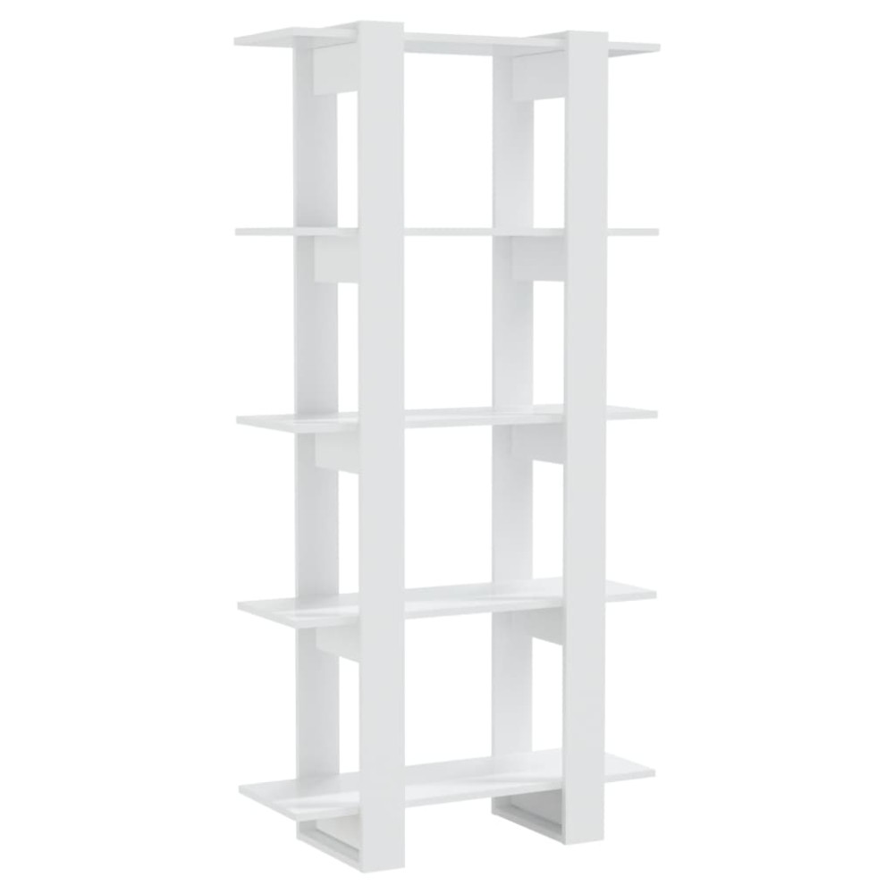 vidaXL Bibliotecă/Separator cameră, alb extralucios, 80x30x160 cm