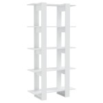vidaXL Bibliotecă/Separator cameră, alb extralucios, 80x30x160 cm