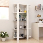 vidaXL Bibliotecă/Separator cameră, alb extralucios, 80x30x160 cm