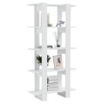 vidaXL Bibliotecă/Separator cameră, alb extralucios, 80x30x160 cm