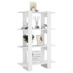 vidaXL Bibliotecă/Separator cameră, alb, 80x30x123,5 cm vidaXL Bibliotecă/Separator cameră, alb, 80x30x123,5 cm