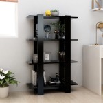 vidaXL Bibliotecă/Separator cameră, negru, 80x30x123,5 cm vidaXL Bibliotecă/Separator cameră, negru, 80x30x123,5 cm