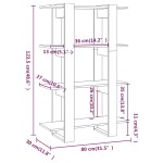 vidaXL Bibliotecă/Separator cameră, stejar sonoma, 80x30x123,5 cm vidaXL Bibliotecă/Separator cameră, stejar sonoma, 80x30x123,5 cm