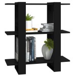 vidaXL Bibliotecă/Separator cameră, negru, 80x30x87 cm vidaXL Bibliotecă/Separator cameră, negru, 80x30x87 cm