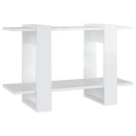 vidaXL Bibliotecă/Separator cameră, alb extralucios, 80x30x51 cm vidaXL Bibliotecă/Separator cameră, alb extralucios, 80x30x51 cm