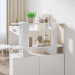vidaXL Bibliotecă/Separator cameră, alb extralucios, 80x30x51 cm vidaXL Bibliotecă/Separator cameră, alb extralucios, 80x30x51 cm