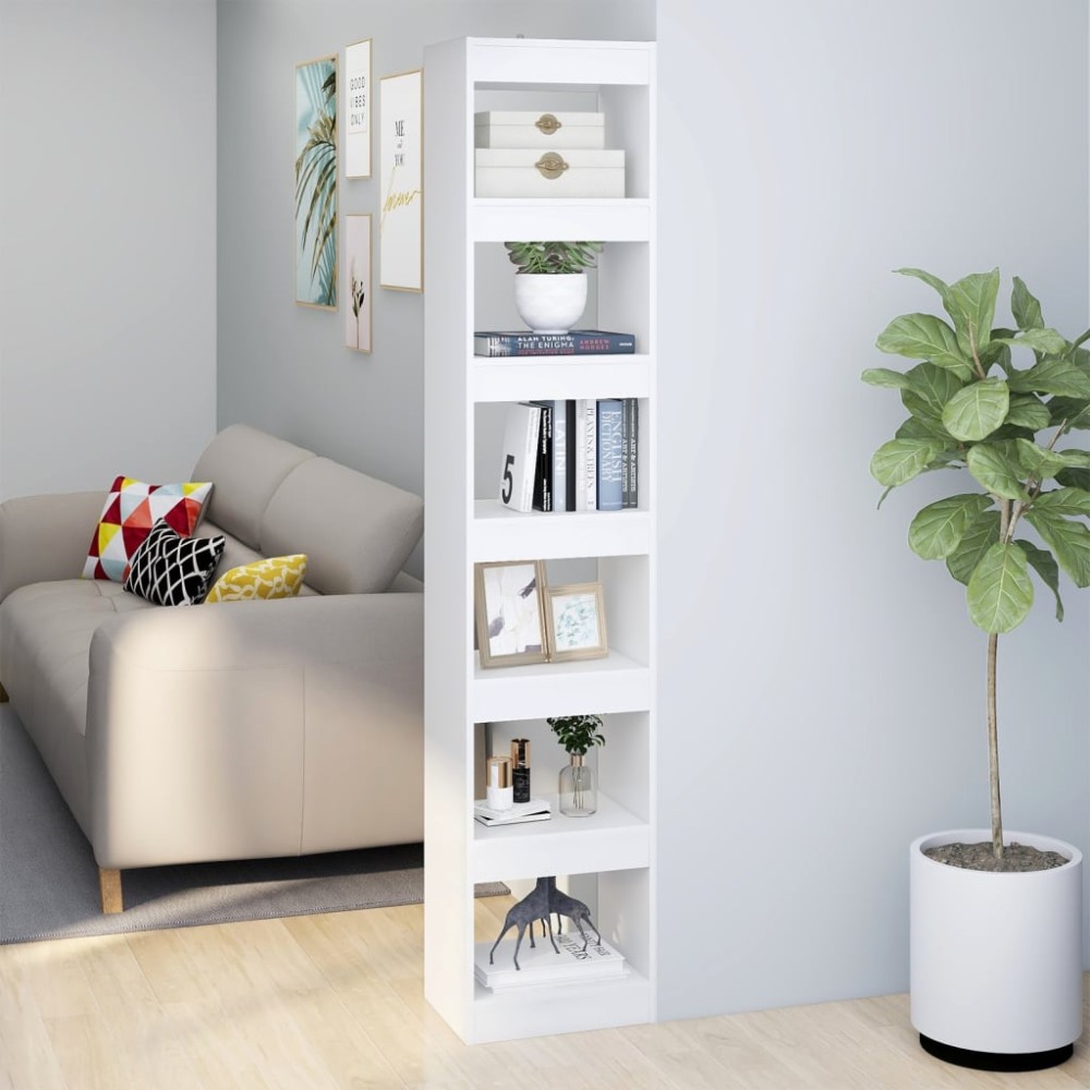 vidaXL Bibliotecă/Separator cameră, alb, 40x30x198 cm