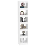vidaXL Bibliotecă/Separator cameră, alb, 40x30x198 cm