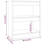vidaXL Bibliotecă/Separator cameră, stejar sonoma, 60x30x72 cm vidaXL Bibliotecă/Separator cameră, stejar sonoma, 60x30x72 cm
