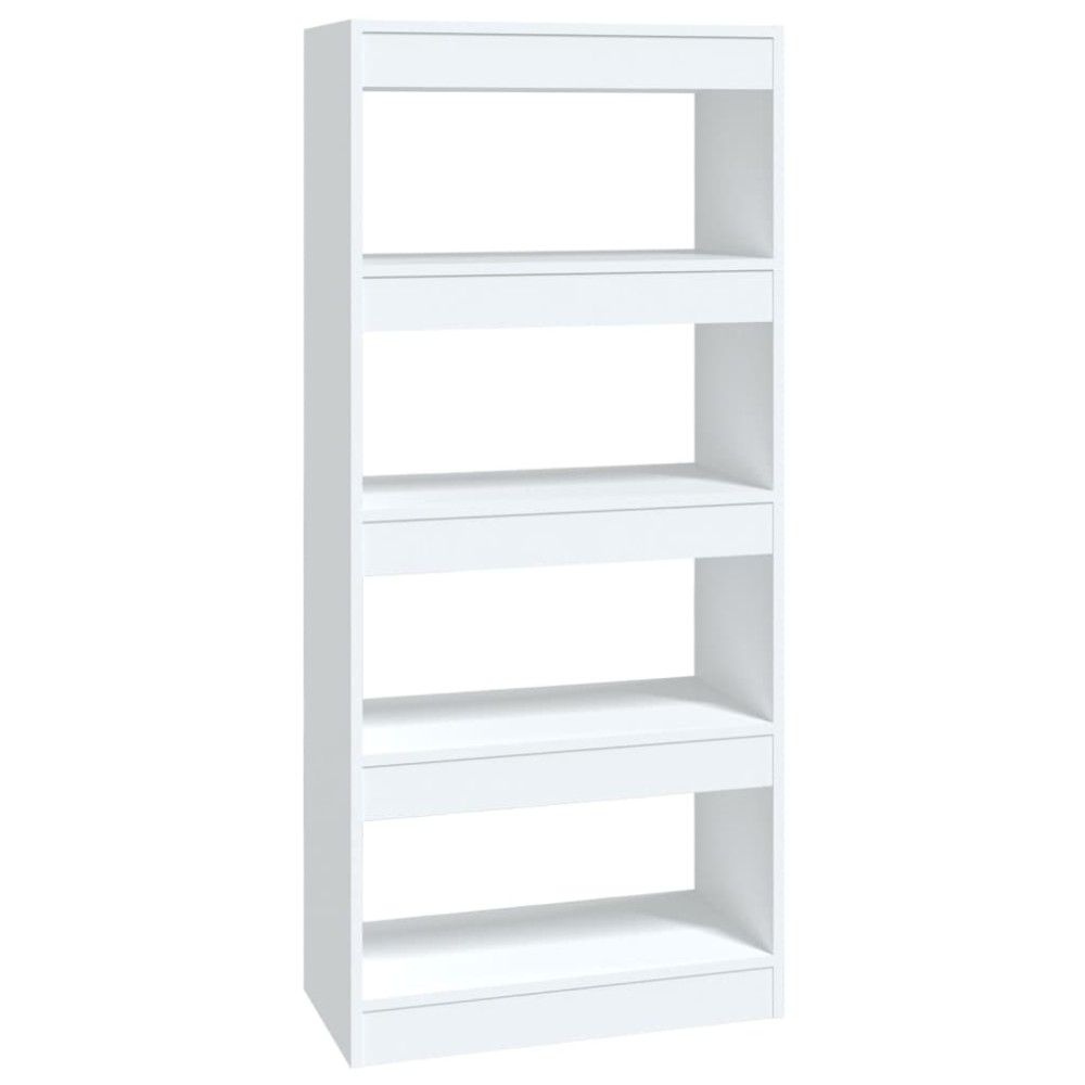 vidaXL Bibliotecă/Separator cameră, alb, 60x30x135 cm, lemn prelucrat