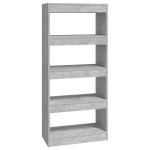 vidaXL Bibliotecă/Separator gri beton 60x30x135cm lemn prelucrat vidaXL Bibliotecă/Separator gri beton 60x30x135cm lemn prelucrat