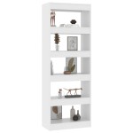 vidaXL Bibliotecă/Separator cameră, alb, 60x30x166 cm, PAL vidaXL Bibliotecă/Separator cameră, alb, 60x30x166 cm, PAL