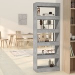 vidaXL Bibliotecă/Separator cameră, gri beton, 60x30x166 cm, PAL